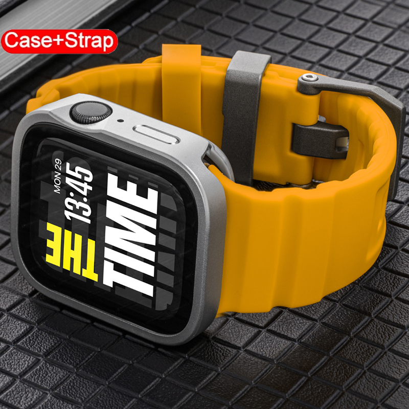 Silicone Sport Band - For Apple Watch Waterproof Case+Silicone Band