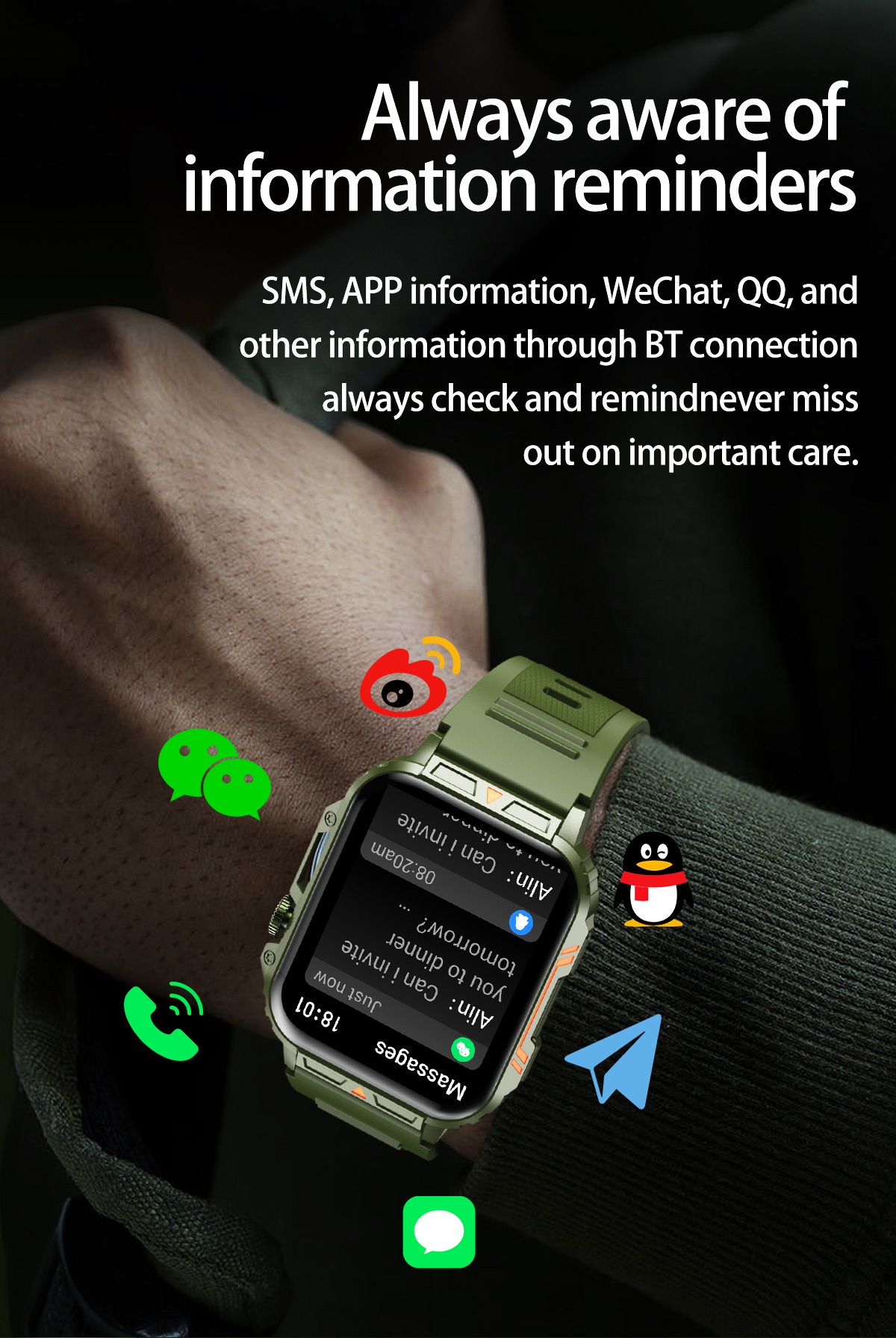 1.91 Outdoor Military Smart Wa - Smartwatch Square Watches For Men review and price
