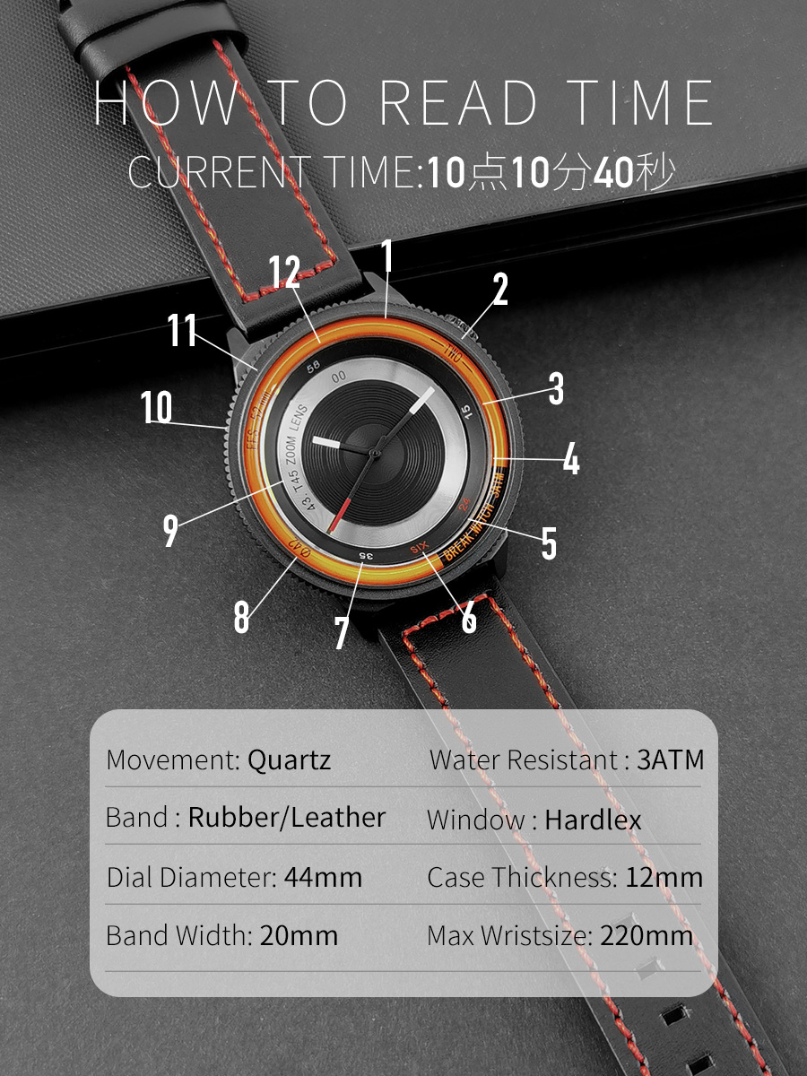 BREAK Black Camera Series Men  - Silicone Sport Band review and price
