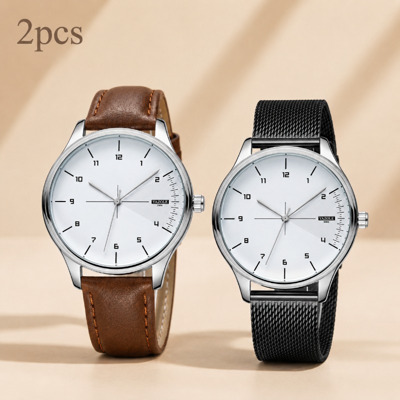 2Pcs YAZOLE Men Business Watch - Smartwatch Watches Best Gift For Men review and price