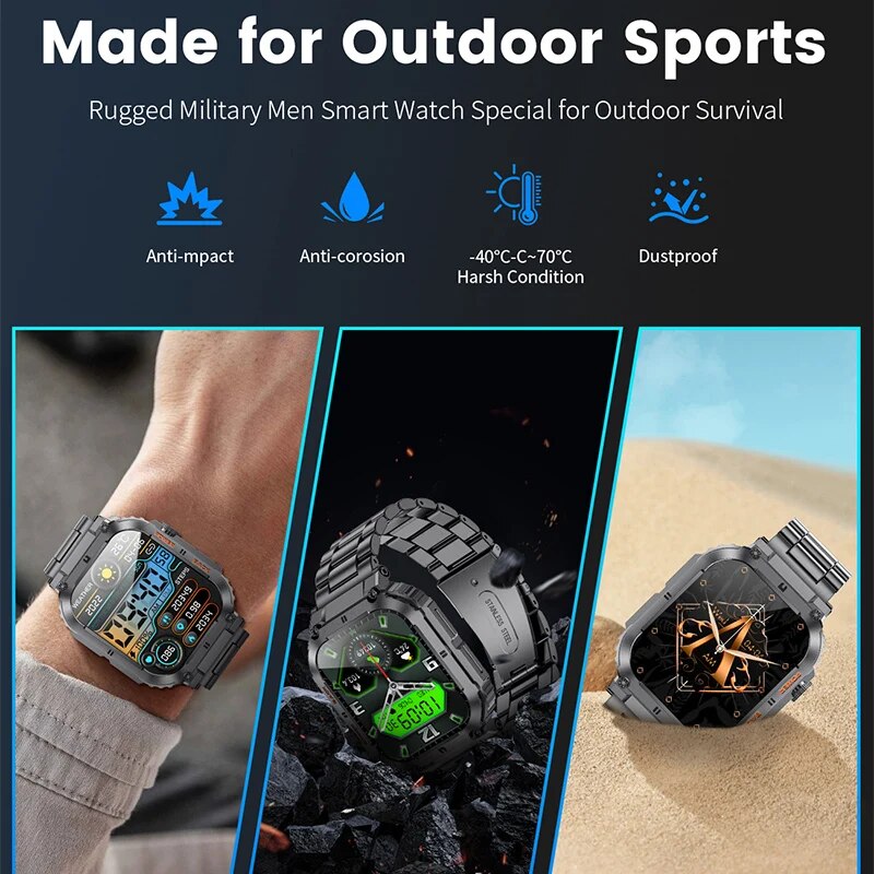 LIGE Outdoor Sports Fitness Sm - Smartwatch Square Watches For Men review and price