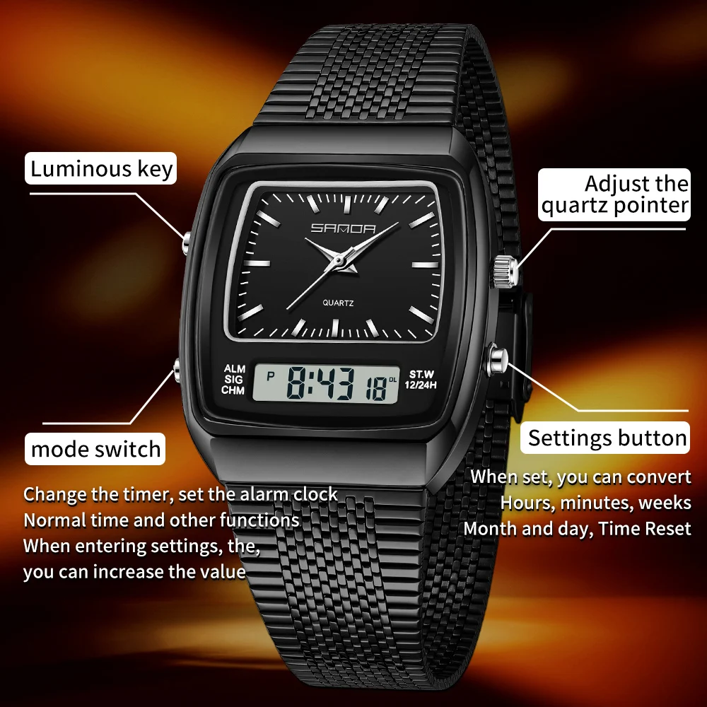 SANDA Watches Men Waterproof A - Timex Watches Smartwatch review and price