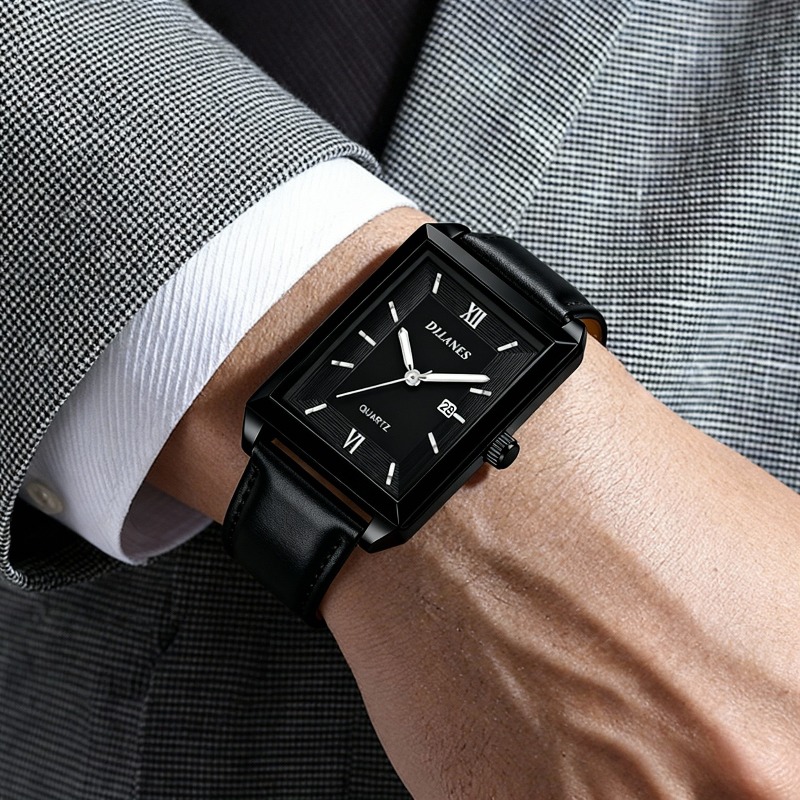 Casual Leather Men's Watches F - Smartwatch Square Watches For Men review and price