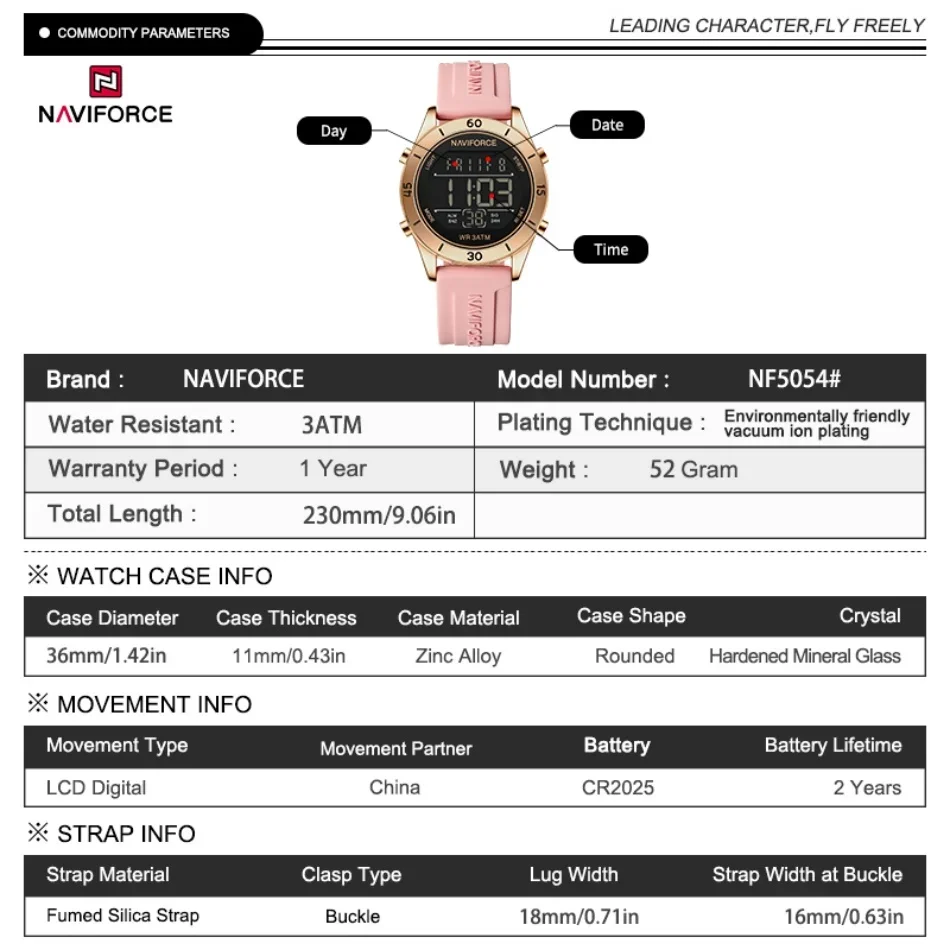 NAVIFORCE Watch For Women Fash - Silicone Sport Band review and price