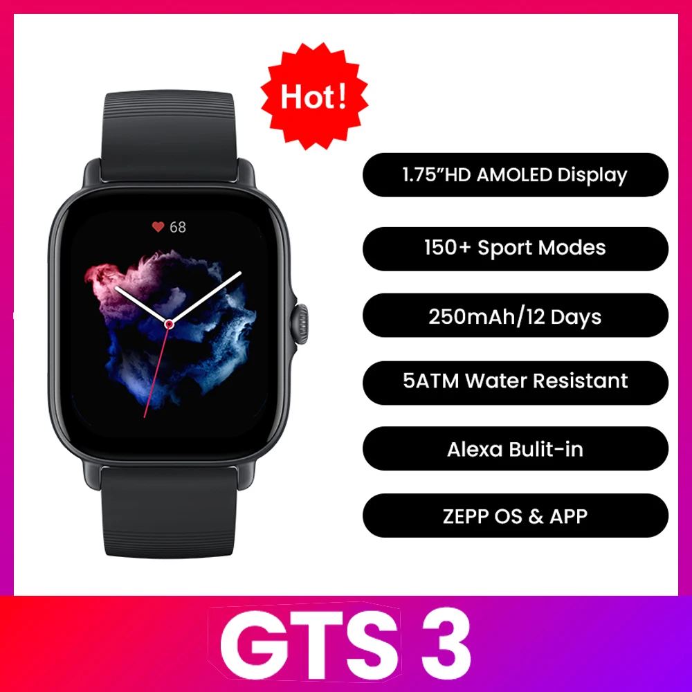 Amazfit GTS 3 Smartwatch  5ATM - Timex Watches Smartwatch review and price