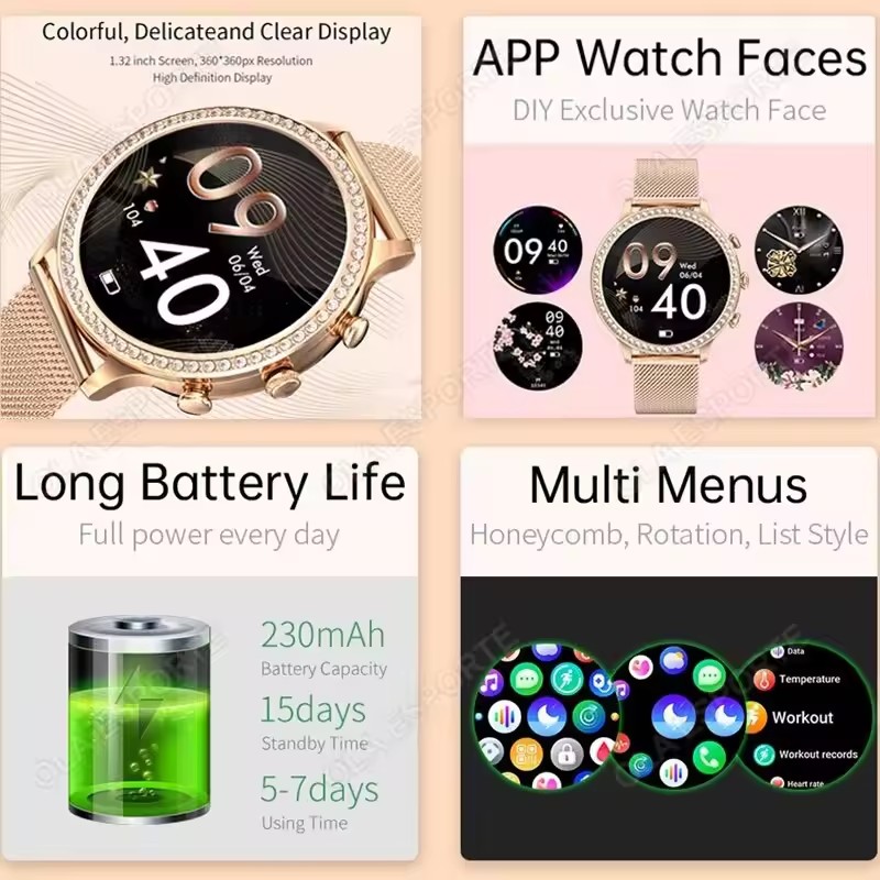 Elegant Ladies' Smartwatch Blu - Smartwatch Health Watches review and price